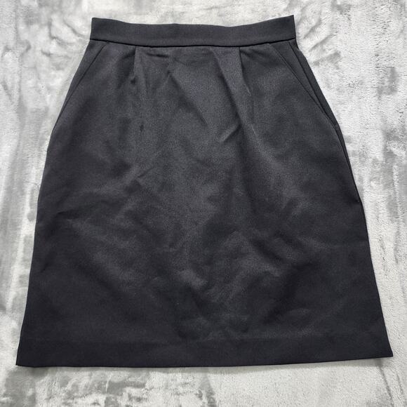 FFA Skirt Womens 5/6 Black High Rise Pleated Straight Cut Back Zip Mini Preppy - Picture 1 of 7